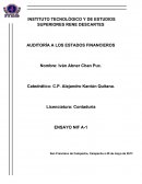 ENSAYO AUDITORÍA A LOS ESTADOS FINANCIEROS
