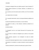 Proyecto La presente investigación tiene como objetivo proponer un plan de negocios