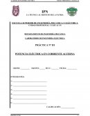 PRÁCTICA Nº III POTENCIA ELÉCTRICA EN CORRIENTE ALTERNA