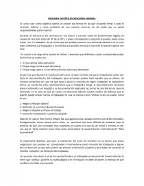 RESUMEN EXPERTO EN RESCISION LABORAL. Página 1