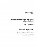 Presupuesto 14047 Mantenimiento de equipos electrónicos