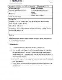 Implementación de criterios de seguridad en un edificio, desde la perspectiva de la administración de redes.. Página 1