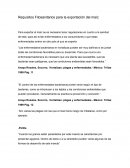 Requisitos fitosanitarios para la exportación del maiz