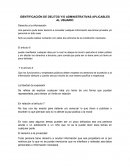 IDENTIFICACIÓN DE DELITOS Y/O ADMINISTRATIVAS APLICABLES AL USUARIO