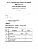 Practica de laboratorio para hallar la verificación de la temperatura de un líquido.
