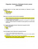 Preguntas: Anatomía y fisiología de nariz y senos paranasales