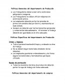 Políticas Generales del departamento de Producción