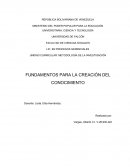 FUNDAMENTOS PARA LA CREACIÓN DEL CONOCIMIENTO