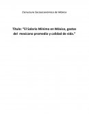 El Salario Mínimo en México, gastos del mexicano promedio y calidad de vida.
