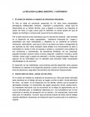 La relación alumno, maestro y contenido