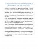 Implicaciones de la participación de los padres de familia en el desarrollo curricular