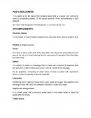 Los Acompañamientos de la pasta ala boloñesa ingles