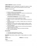 CAMPO FORMATIVO: Lenguaje y comunicación.