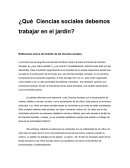 ¿Qué Ciencias sociales debemos trabajar en el jardín?