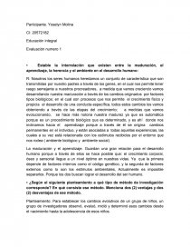 Educación integral Evaluación numero 1. Página 1