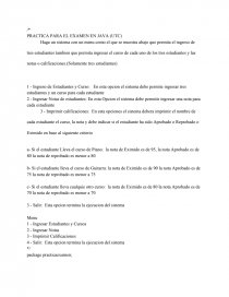 PRACTICA PARA EL EXAMEN EN JAVA (UTC). Página 1
