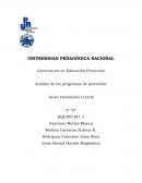 Análisis de los programas de preescolar