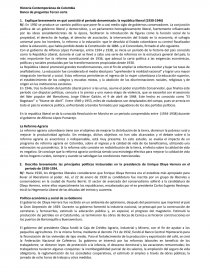 Historia Contemporánea de Colombia Banco de preguntas Tercer corte. Página 1