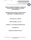 MANUAL DE OPERA INSTRUMENTAL Y EQUIPO DE LABORATORIO DE ACUERDO A PROCESOS ESTANDARIZADOS
