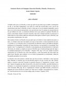 Seminario Electivo de Pedagogía: Educación Filosófica. Filosofía y Práctica de sí