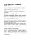La función del Consejo en los acuerdos internacionales