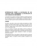 INTERROGACION SOBRE LA NATURALEZA DE LOS CUIDADOS PARA COMPRENDER LA NATURALEZA DE LOS CUIDADOS DE ENFERMERIA