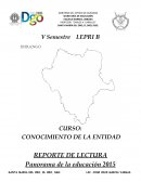 Reporte de la lectura de PANORAMA DE LA EDUCACIÓN EN MÉXICO