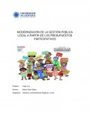 MODERNIZACIÓN DE LA GESTIÓN PÚBLICA LOCAL A PARTIR DE LOS PRESUPUESTOS PARTICIPATIVOS
