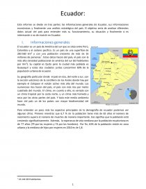 Un informe se divide en tres partes: las informaciones generales de Ecuador. Página 1