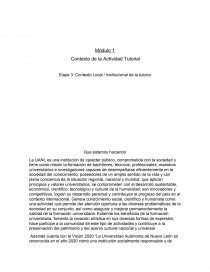 Contexto de la Actividad Tutorial. Página 1