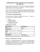 COMPRENSIÓN LECTORA COMO RETO DE LA EDUCACIÓN DEL SIGLO XXI