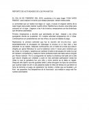REPORTE DE ACTIVIDADES DE LOS PAYASITOS