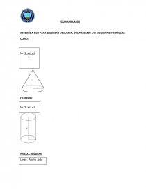RECUERDA QUE PARA CALCULAR VOLUMEN, OCUPAREMOS LAS SIGUIENTES FORMULAS:. Página 1