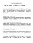 LA POLÍTICA EDUCATIVA EN EL MARCO DE LA GLOBALIZACIÓN