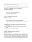 Actividad de reforzamiento: lectura de comprensión