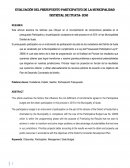 EVALUACIÓN DEL PRESUPUESTO PARTICIPATIVO DE LA MUNICIPALIDAD DISTRITAL DE ITUATA- 2016