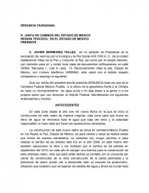 DENUNCIA CIUDADANA POR ENCHARCAMIENTO. Página 1