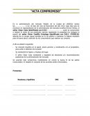 Un ejemplo de un Acta compromiso