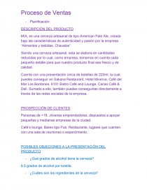 Planificación Proceso de Ventas. Página 1