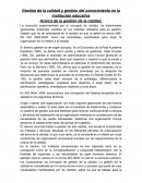 Gestión de la calidad y gestión del conocimiento en la institución educativa