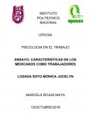 CARACTERISTICAS DE LOS MEXICANOS COMO TRABAJADORES
