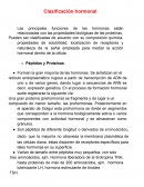 Clasificación hormonal