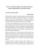 Conocimiento cotidiano, conocimiento pre-científico, obstáculo epistemológico y conocimiento científico. La formación del espíritu científico