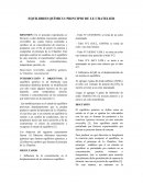 EL EQUILIBRIO QUÍMICO: PRINCIPIO DE LE CHATELIER