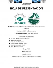 Modulo: Operación de Procesos de Auditoria de los Estados Financieros (OAEF-03).. Página 1