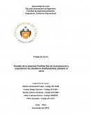 Estudio de la empresa Frutillas Sac de la producción y exportación de arándanos deshidratados sellados al vacio