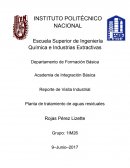 Planta de tratamiento de aguas residuales. Reporte de Visita Industrial