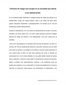 Factores de riesgo que surgen en la sociedad que afecta a los adolescentes