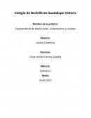 Características de disoluciones, suspensiones y coloides