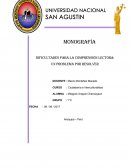 LOS PROBLEMAS DE LECTURA EN LOS ESTUDIANTES